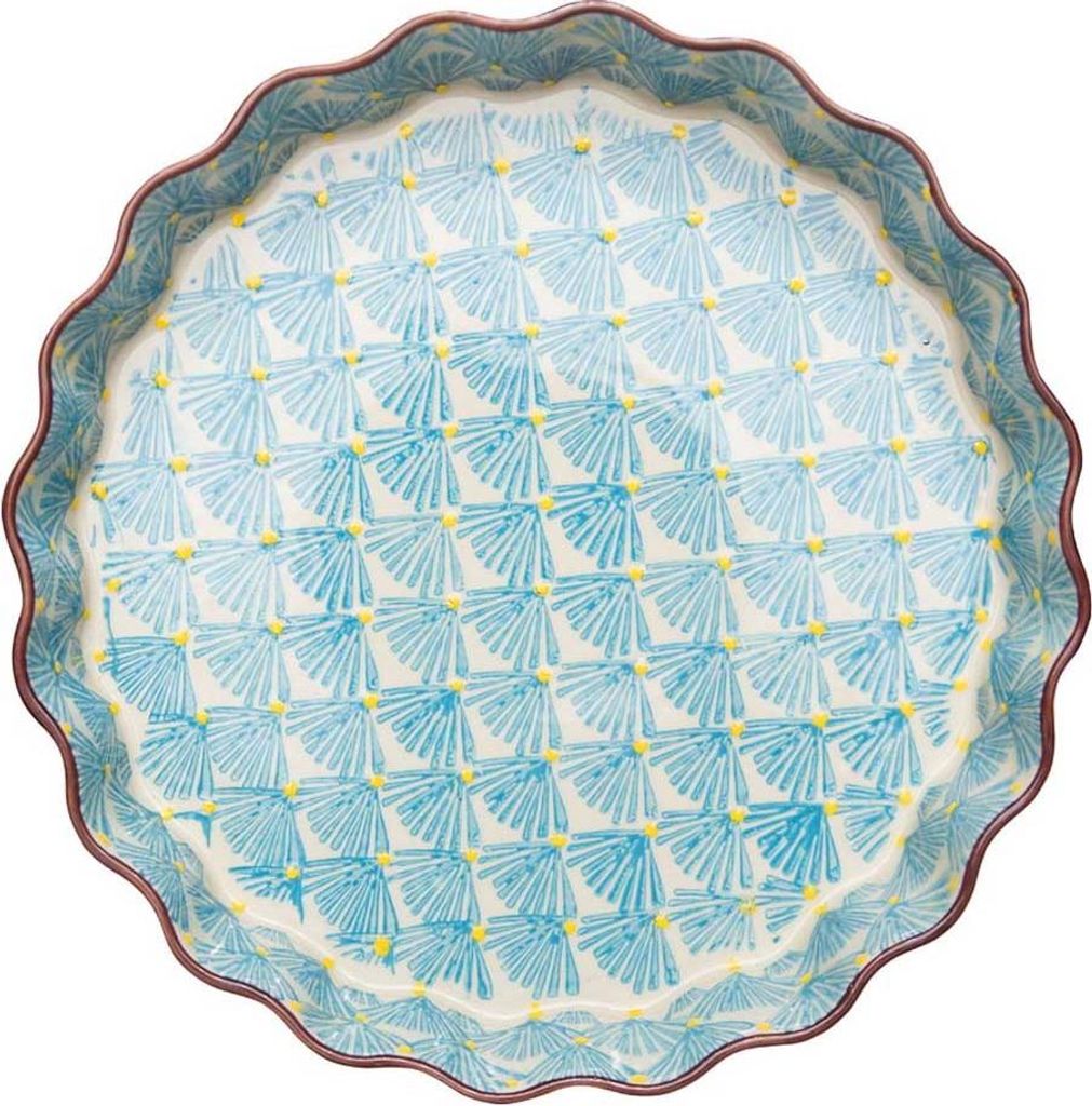 Quicheform 22cm Art Déco Steinzeug Backofenfest bis 300°C Spülmaschinengeeignet
