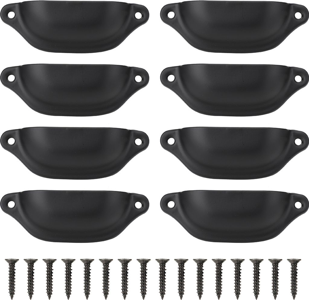 Antique Pull Shell Griff halbkreisförmig chinesische Möbel Pulls für Medizin Brustbuchschrankschublade (schwarz)