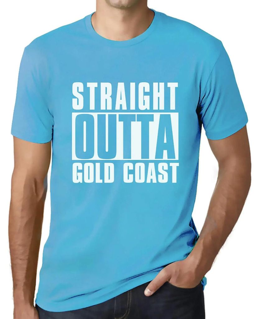 Herren Grafik T-Shirt Direkt von der Goldküste – Straight Outta Gold Coast – Öko-Verantwortlich Vintage Jahrgang Kurzarm Lustige Druck Geburt...