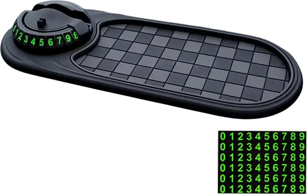 ASKSA 3 in 1 Handyhalterung Auto Handyhalter fuer Autos mit Parkplatte und Anti Rutsch Matte, 360¡ã Drehbar fuer iPhone, Galaxy, Mate usw., Schwarz