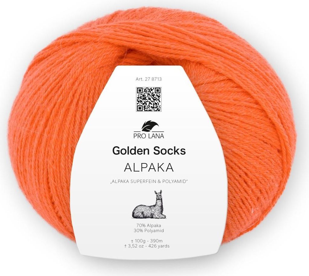 Pro Lana Golden Socks Alpaka,100g 4-fädig,traumhaft weich 70 % Alpaka,Sockenwolle 27 koralle