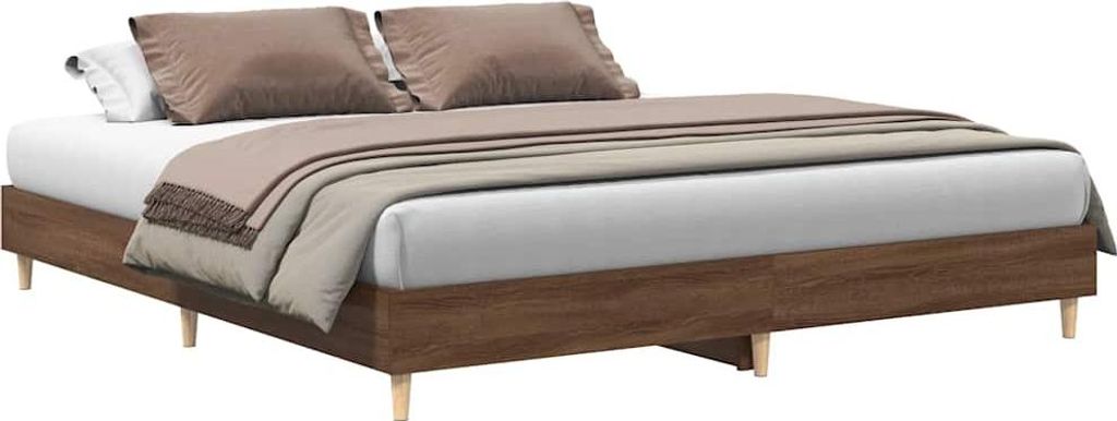 vidaXL Bettgestell ohne Matratze Braun Eichen-Optik 200x200 cm