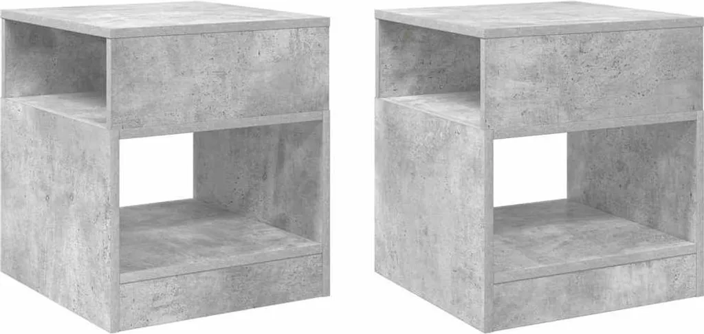 Offerta Set 2 Tavolini da Salotto Grigio Cemento - Design Loft 45cm