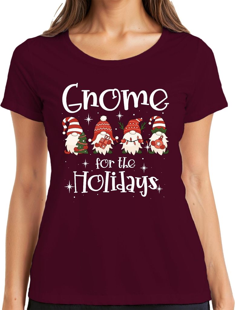 Gnome for the holidays Weihnachtsgnome Wichtel - Weihnachten Weihnachtsgeschenk Christmas Damen T-Shirt, Burgundy, XXL