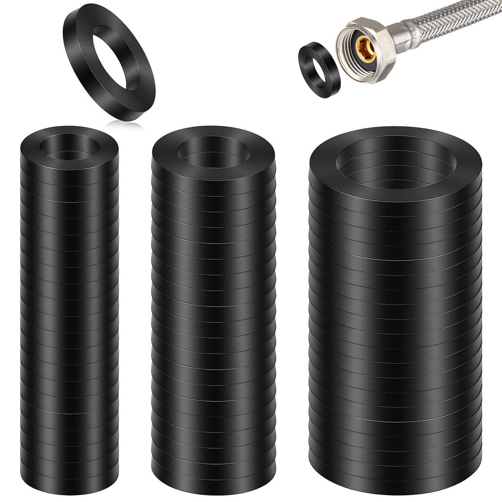 Set mit 60 O-Ringen, 1/2 Zoll, 3/4 Zoll und 1 Zoll Dichtungsringe, Gummidichtungsringe, Ringe für Duschkopfschläuche, auslaufsichere Sanitärdich...