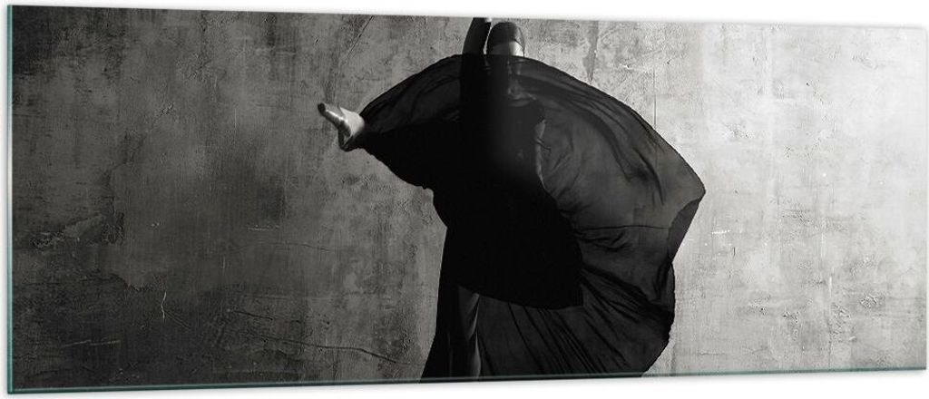 Bilder auf glas - Einteilig - Tanz Schwarz Kleid - 140x50cm - Glasbilder - Wandbilder - Bilder - zum Aufhängen bereit - Wanddekoration aus Glas - ...