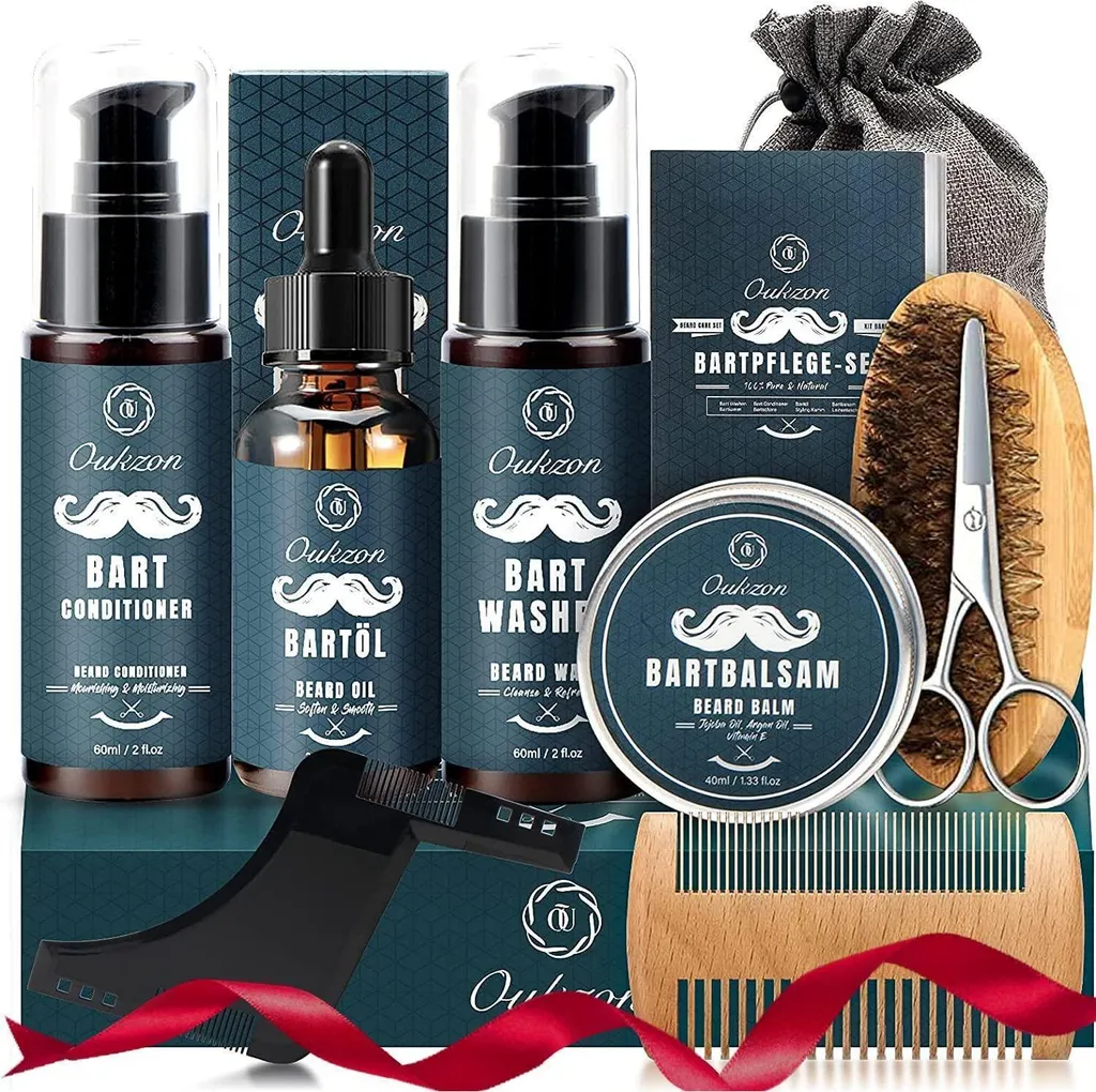 Kit Cura Barba 10 Pezzi: Regalo Compleanno e San Valentino per Lui