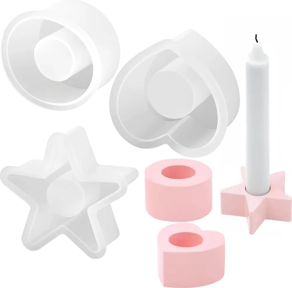 3 Moules Silicone pour Bougies d'Intérieur : Formes Géométriques Chic