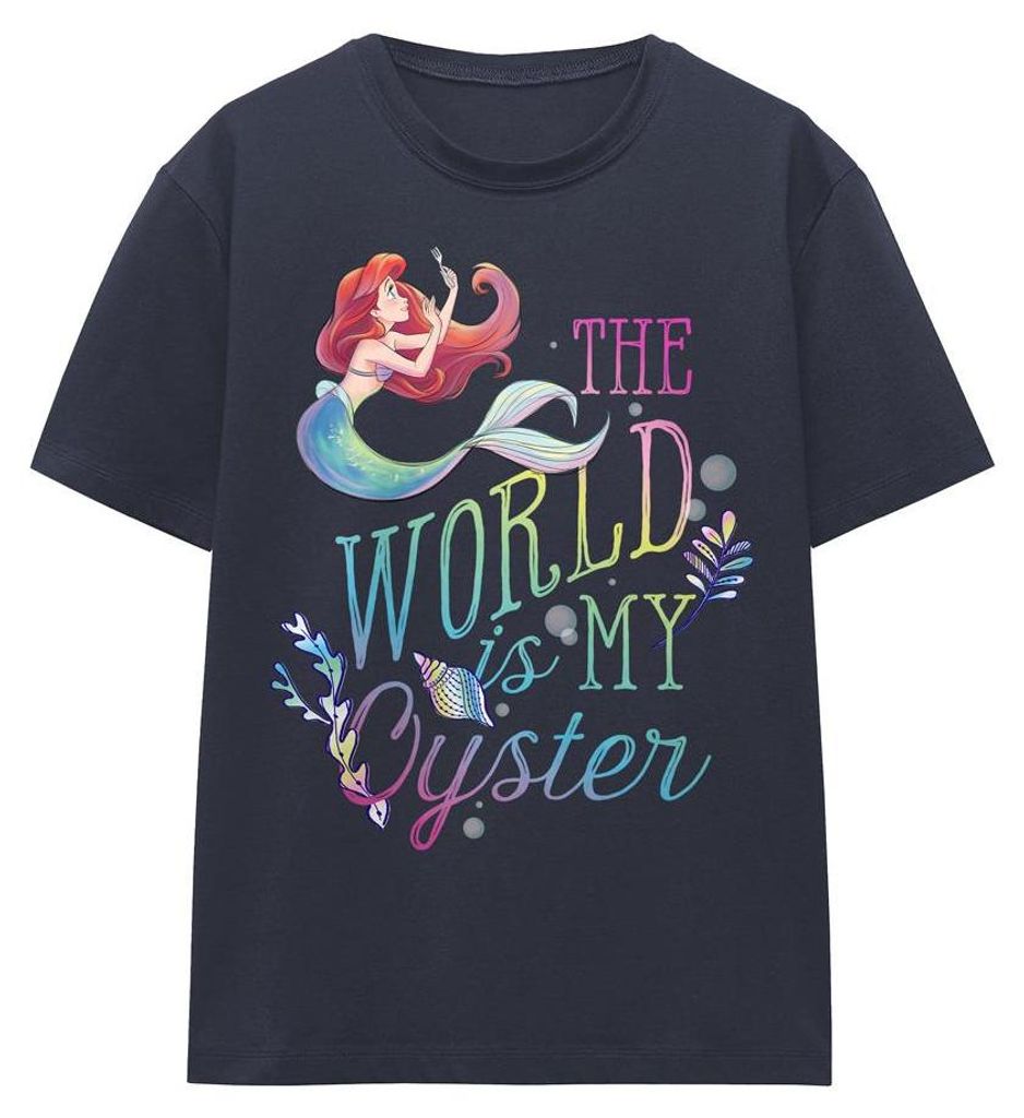 The Little Mermaid - "World Is My Oyster" T-Shirt für Damen TV34657 (XL) (Marineblau)