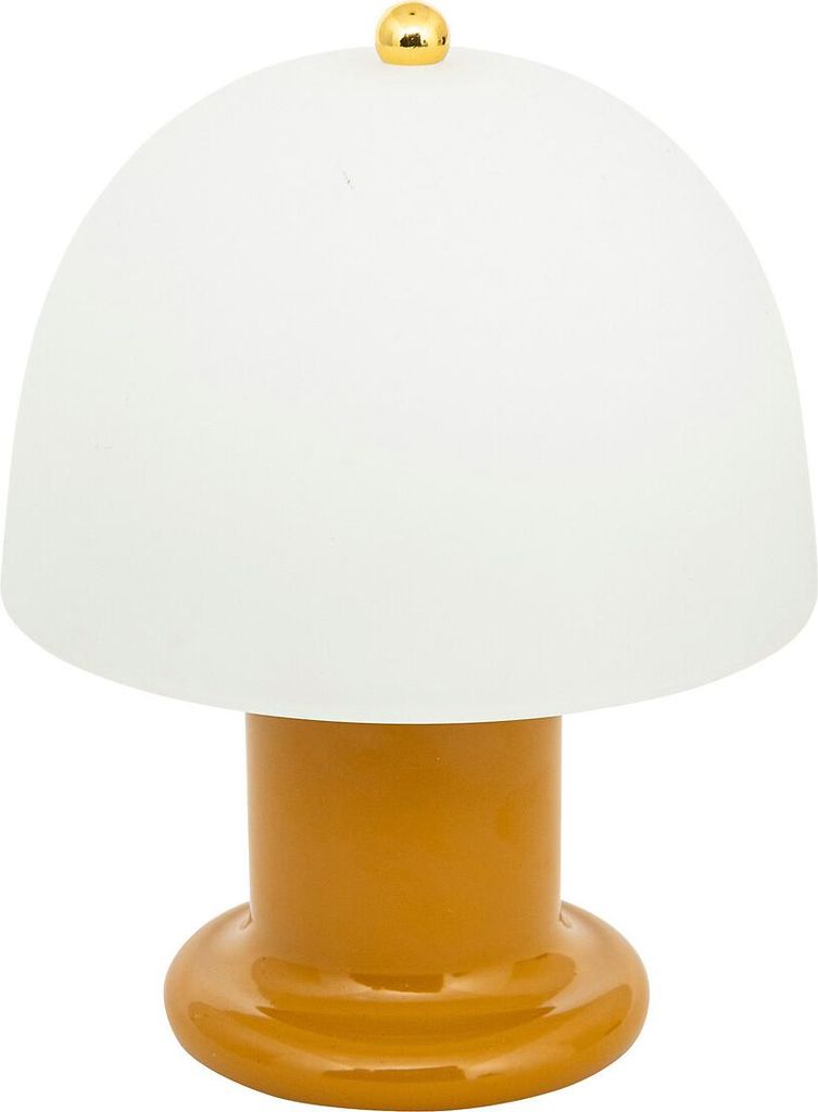 LAMPA STOŁOWA Rick NA BATERIE LED 21 cm żółta stal i szkło Zdjęcie produktu 