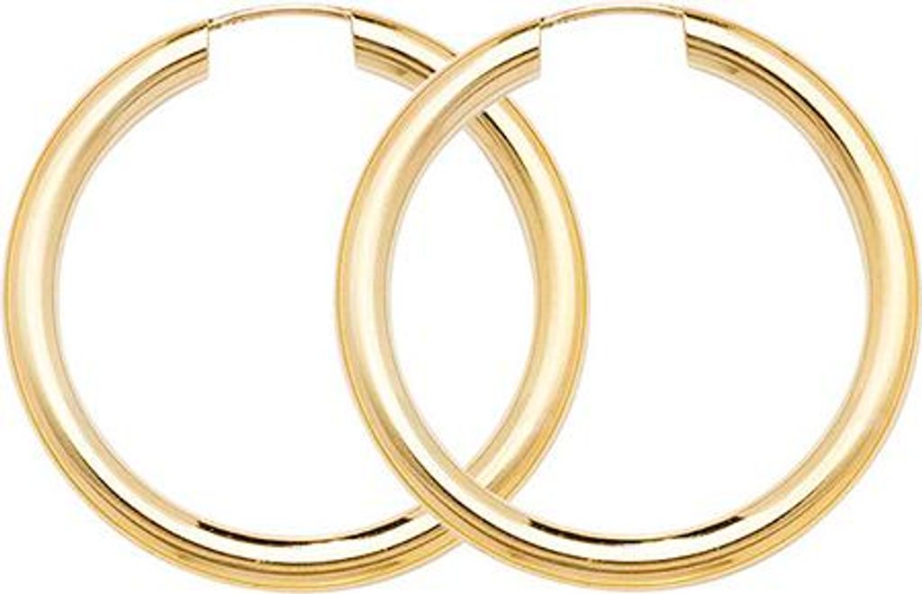 9 Karat (375) Gold Damen - Creolen / Ohrringe - 25mm; TRS15709MM25