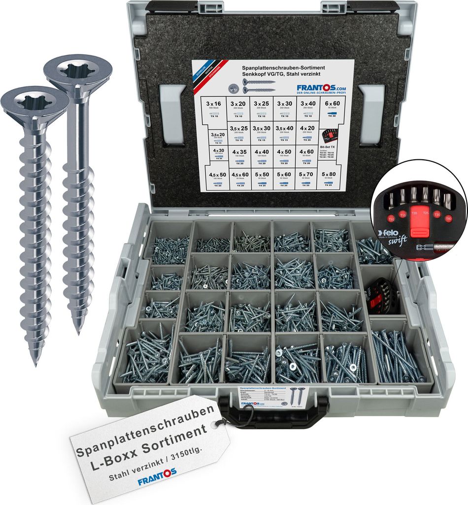 FRANTOS L-Boxx Spanplattenschrauben Schrauben Set - in Produktbild 1
