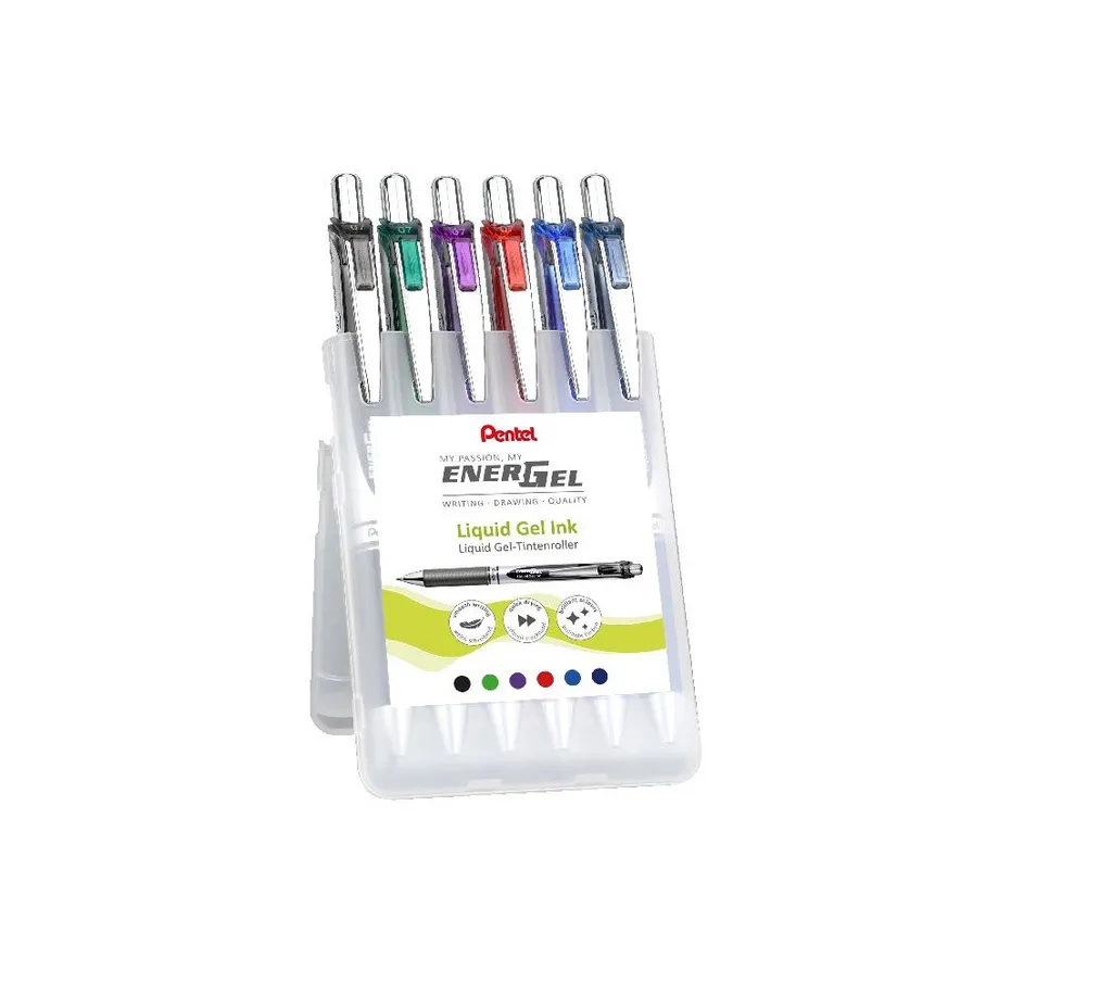 Set 6 Penne Gel Pentel BL77-6 | Colori Assortiti Scrittura Fluida