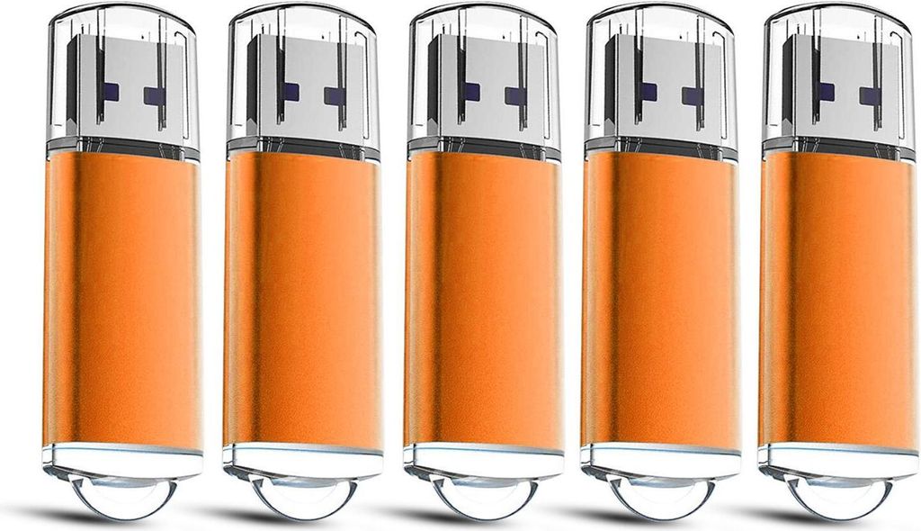 5x 2GB USB 2.0 Stick Flash USB Drive Kompakt USB Flashdrive Speicherstick Memorystick Farbe: Orange