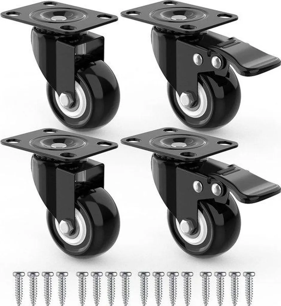 Roulettes de 50 mm anti-rayures avec vis pour réparer vos meubles