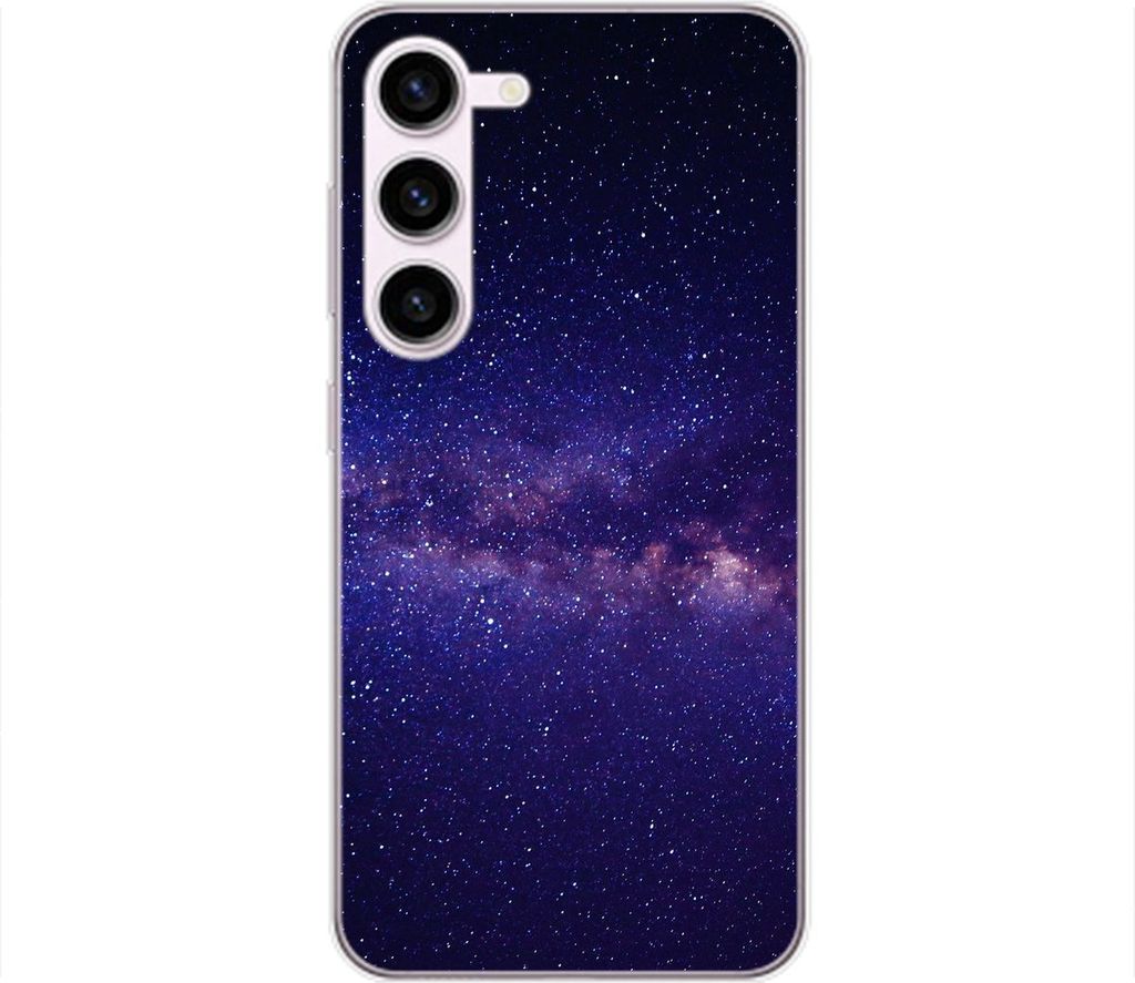 König Design Hülle kompatibel mit Samsung Galaxy S23 Kunststoff Soft Handyhülle - Handy Case Sternenhimmel