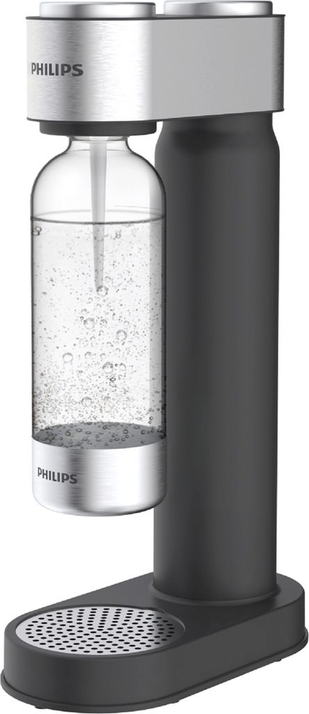 PHILIPS AQUA Soda Maker Wassersprudler + 425 g CO²-Zylinder + 1 PET-Flasche 1 Liter, schwarz