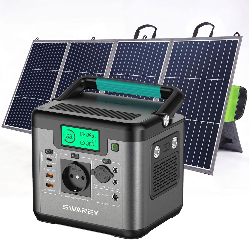 550W(1100W Spitze) Powerstation mit 200W Solarpanel,555Wh Produktbild 