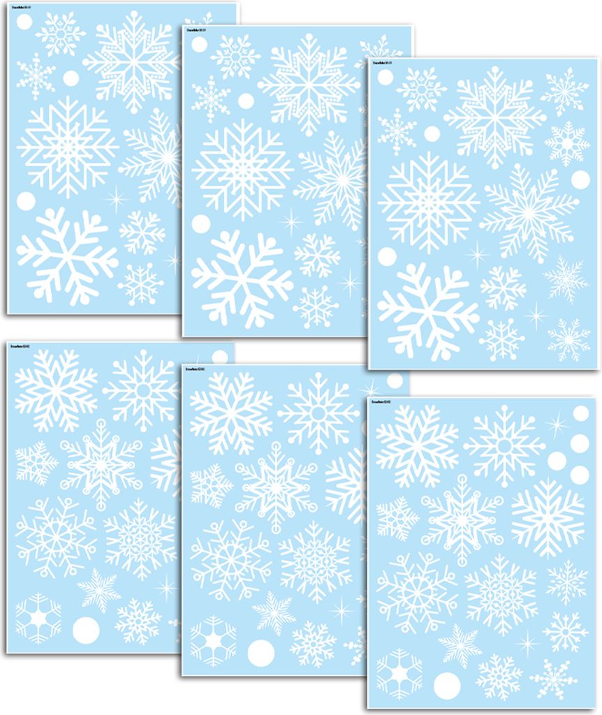 6Pcs Weihnachten Schneeflocke Fenster Aufkleber Elektrostatische Film Wand Aufkleber Festliche Aufkleber für Glas Tür Kamin