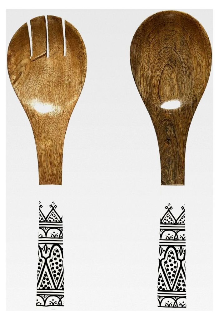 Salatservierer aus Mango-Holz, elegantes und langlebiges Design, ideal für alle Ihre Mahlzeiten, leicht zu reinigen, eine Größe, braun und schwarz