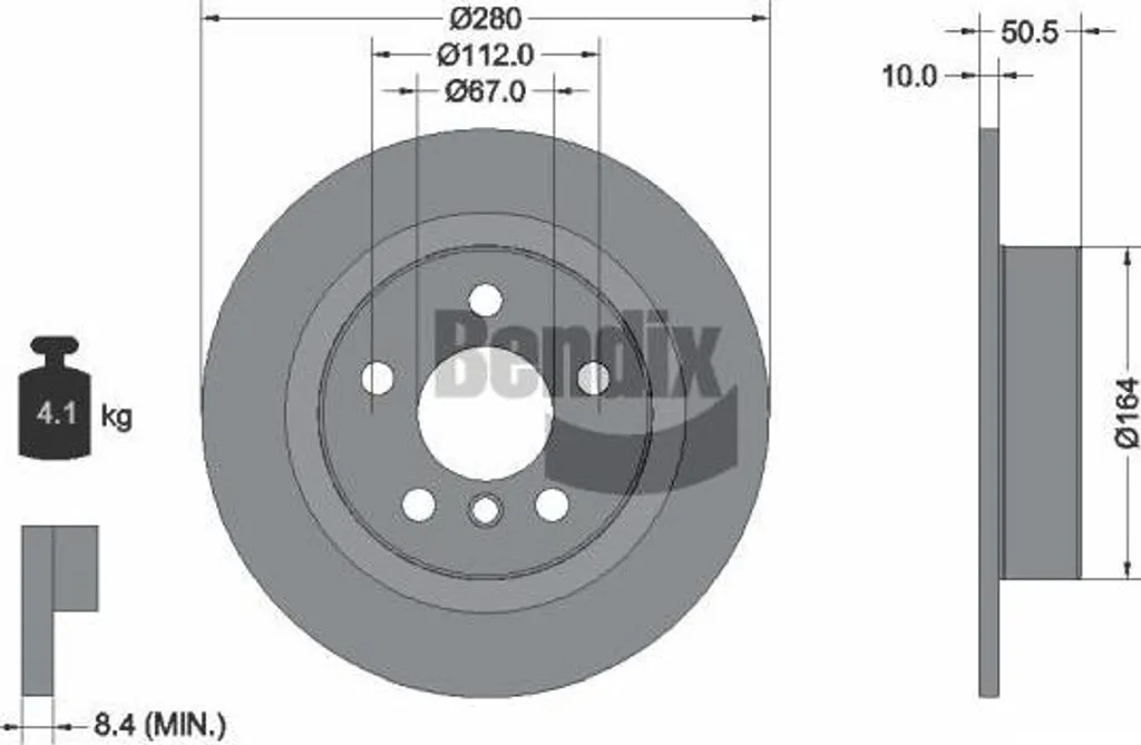 Disque de frein BENDIX 34216799367 : stoppe les vibrations au freinage