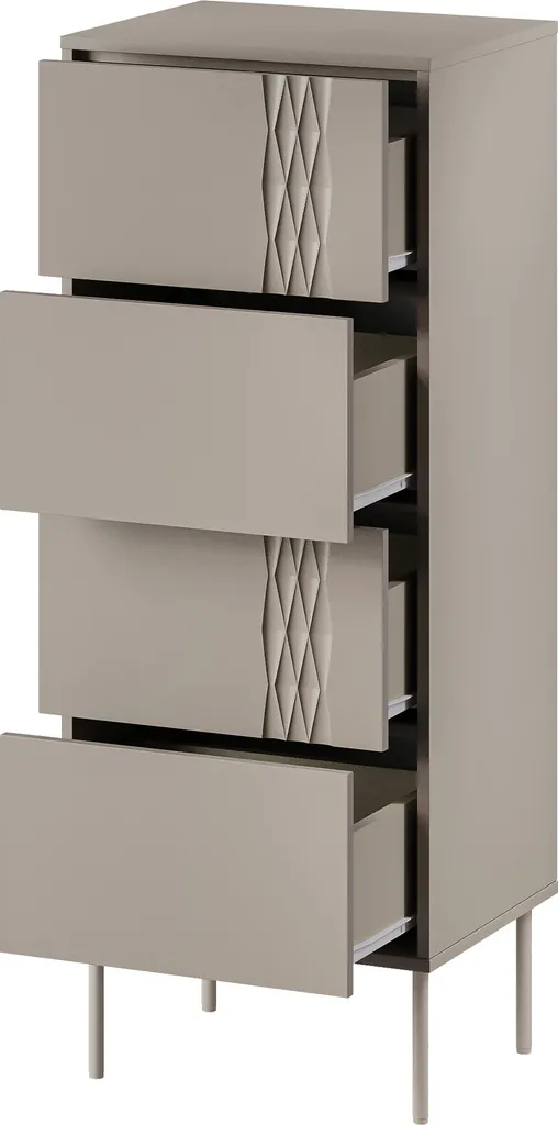 Commode étroite HARTSELE beige - Meuble de rangement compact design - 3