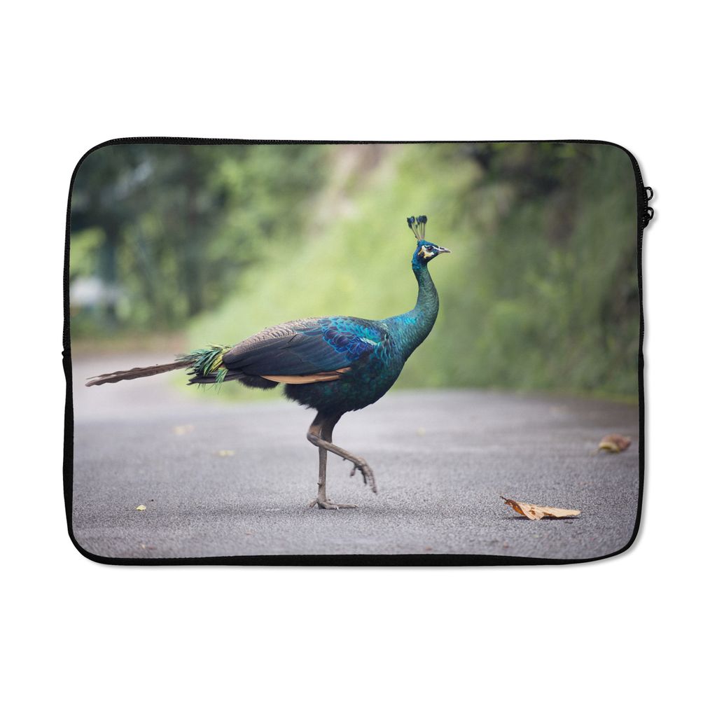 MuchoWow Laptop Hülle 14 ZollPfau - Tiere - Federn Laptoptasche - Laptoptasche - Stoßsicher - Schutzhaube