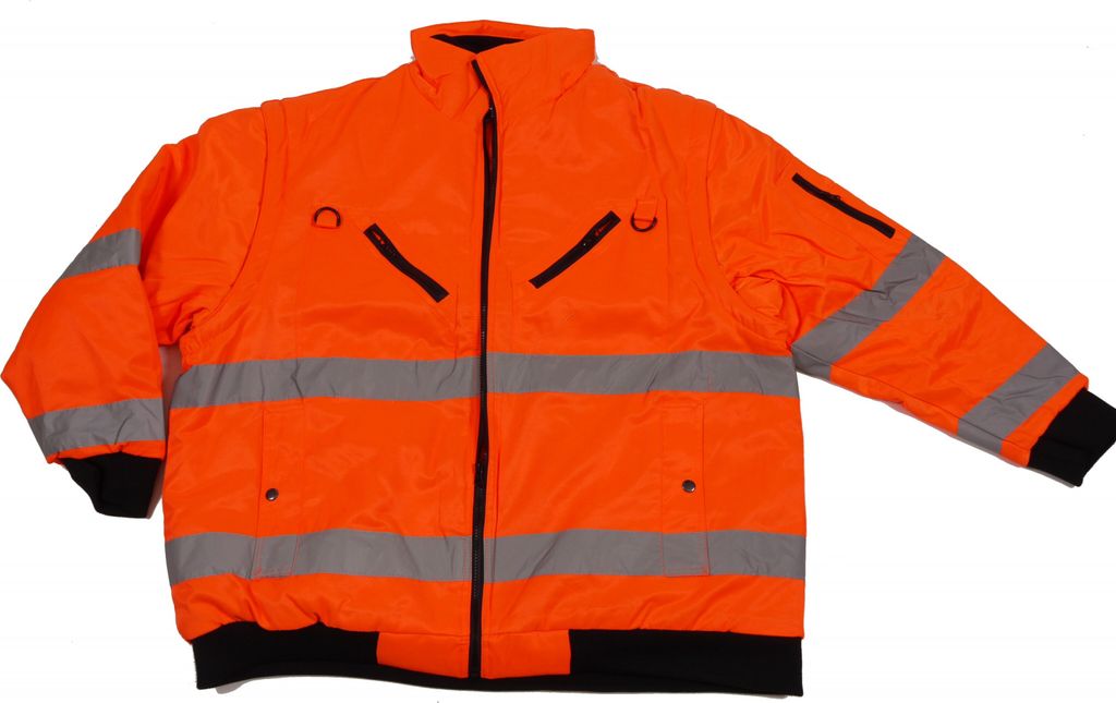 Übergrößen Arbeitsjacke 2 in 1 marc & mark Reflektorstreifen Orange 4XL