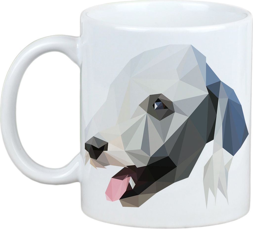 Bedlington Terrier, Rothbury Terrier - Becher mit einem Bild und dem Schriftzug geometrischer Hund Art-Dog