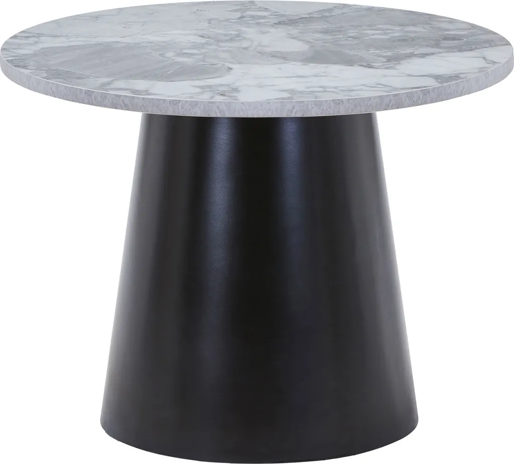 Table basse grise et noire Brito Ø60cm au style marbré contemporain