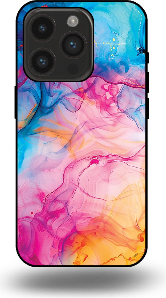 Smartphonica Telefon Fall geeignet für iPhone 14 Pro mit Regenbogen Acryl Marmor Print - TPU Backcover Fall Regenbogen Acryl Marmor Design