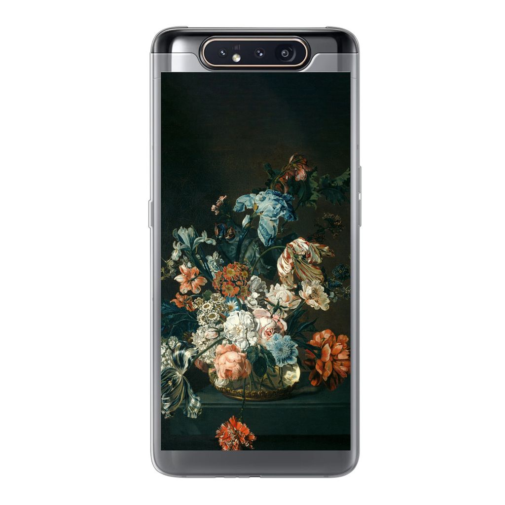 MuchoWow Handyhülle Schutzhülle Hülle für Samsung Galaxy A80 Stilleben mit Blumen - Alte Meister - Kunst Silikon Softcase Handy Hülle - Schu...