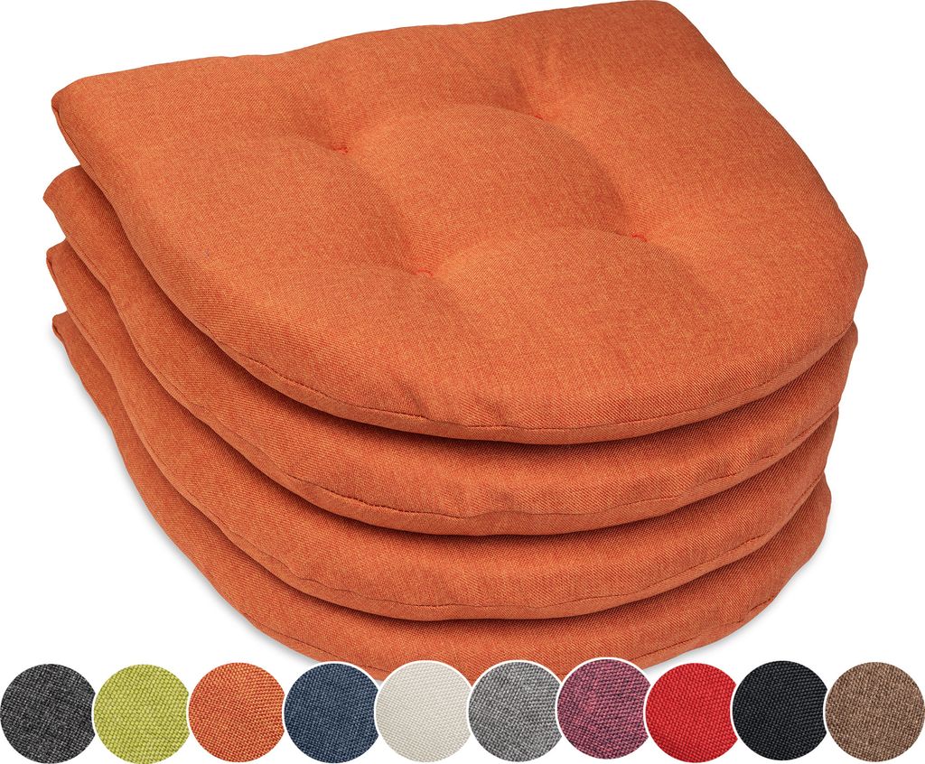 sunnypillow 4er Set Stuhlkissen 40x40 cm Polsterauflage 5cm dick Auflage für Stühle/Bänke in Haus und Garten Sitzkissen Sitzauflage Stuhlauflage...