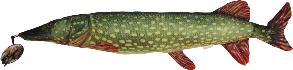Fladen Stofftier Hecht Länge 60 cm Fischkissen