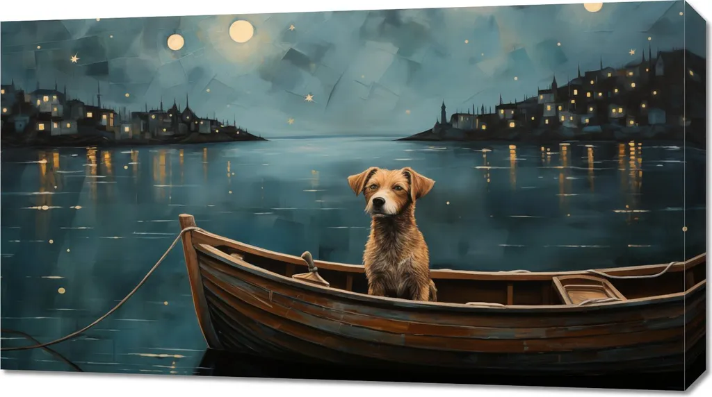 Quadro 90x50cm Avventura di Mezzanotte - Stampa su Tela Moderna Premium