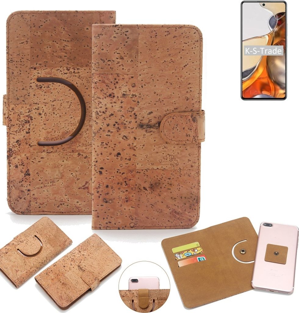 K-S-Trade Handy-Hülle Schutz-Hülle kompatibel mit Xiaomi 11T Pro Handyhülle Schutzhülle Korkhülle Kork-Hülle 1x
