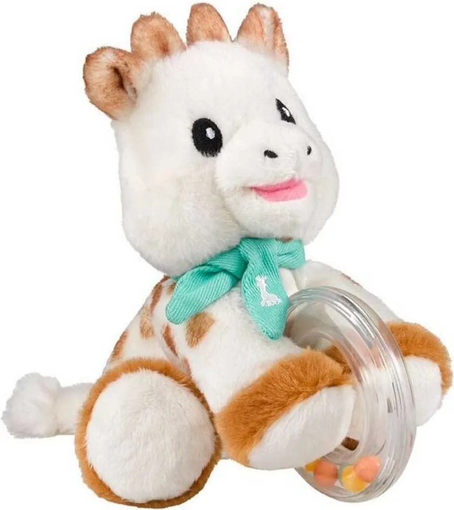 Peluche Girafe Sophie Vuli hochet d'éveil premier âge avec billes