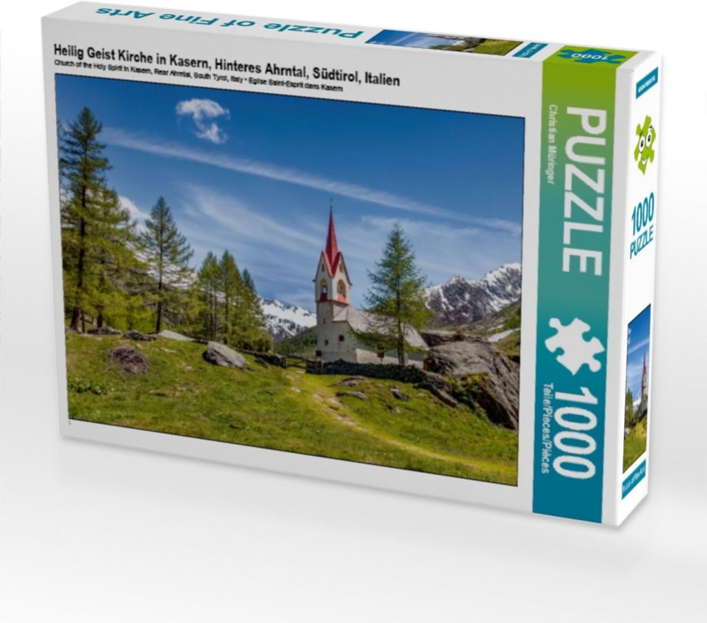 CALVENDO Puzzle Heilig Geist Kirche in Kasern, Hinteres Ahrntal | 1000 Teile Lege-Größe 64x48cm Foto-Puzzle für glückliche Stunden