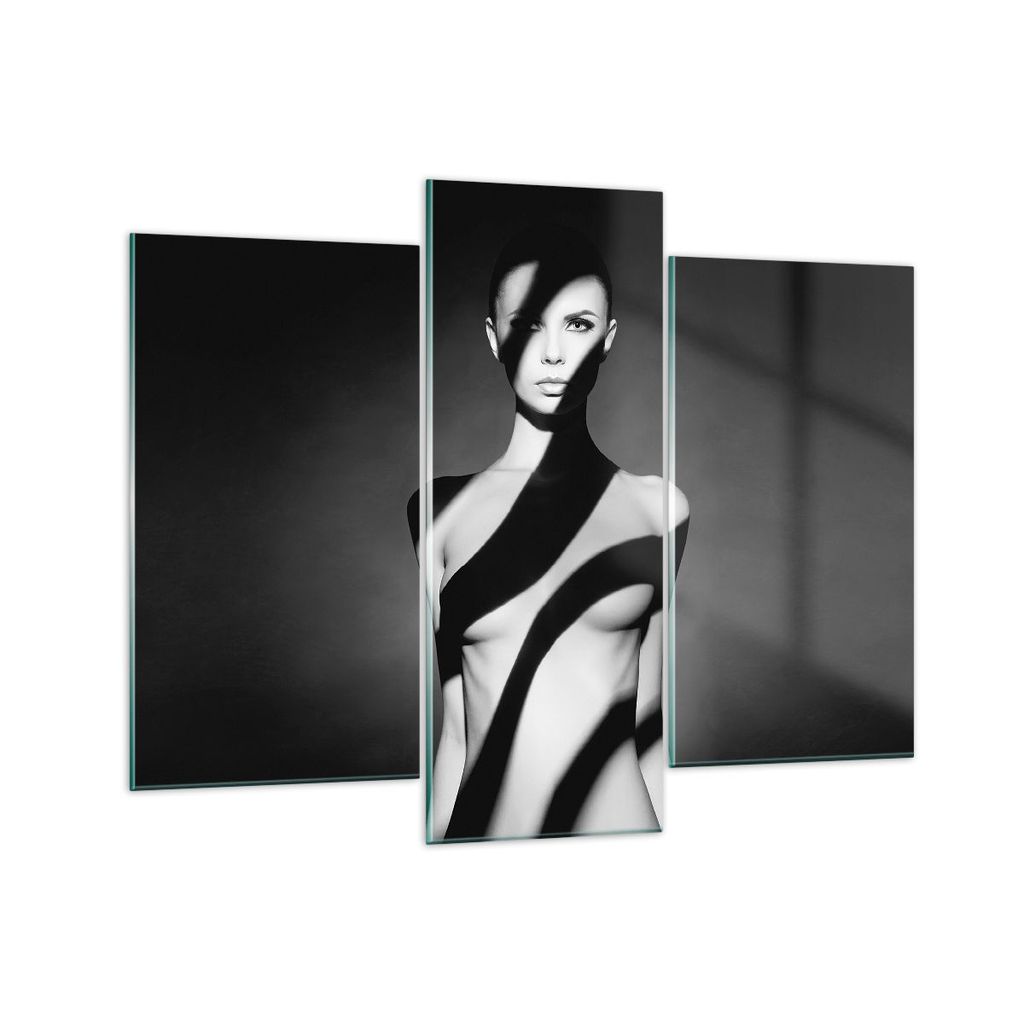 Bilder auf glas - 3 Teile - Nackt Frau Fotografie - 130x100cm - Glasbilder - Wandbilder - Bilder - zum Aufhängen bereit - Wanddekoration aus Glas ...