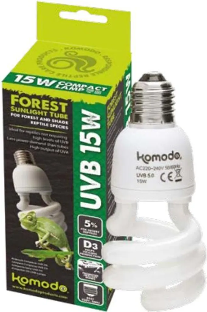 Komodo UVB 5.0 15W Lampada Compatta per Terrario | Salute Ossa Rettile