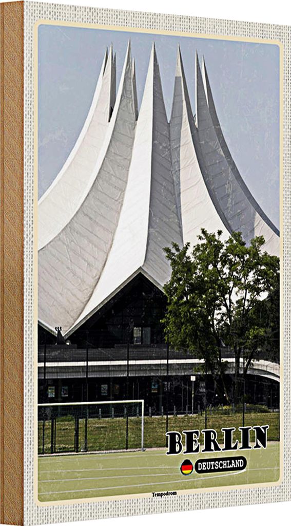 Holzschild Städte Berlin Deutschland Tempodrom 20x30cm