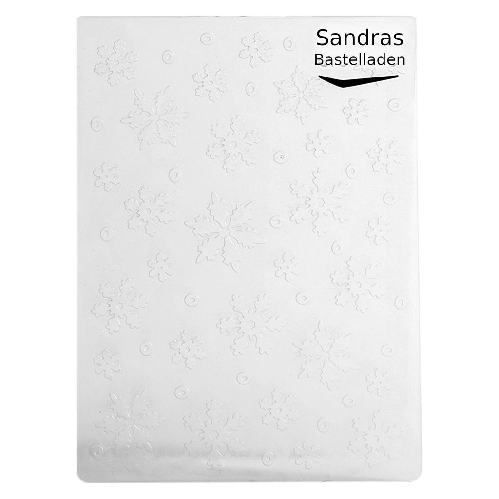 Sandras Embossing-Prägefolder/ -schablone 10,8x15cm Schneeflocken