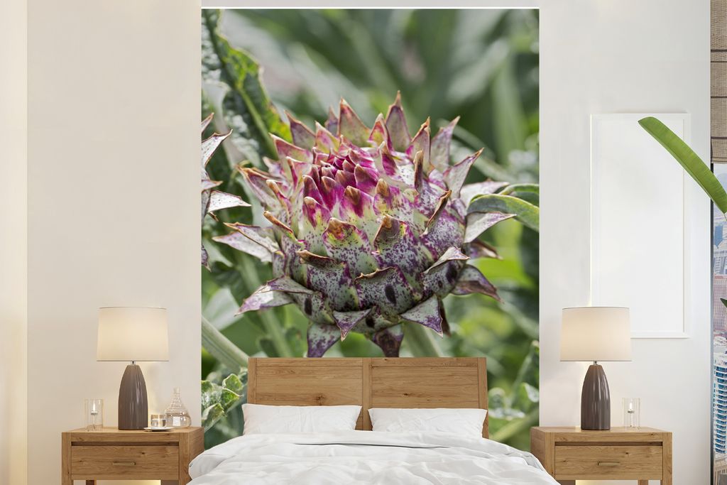 MuchoWow Fototapete für Wohnzimmer oder Schlafzimmer Wandtapete Vinyl Motivtapete Eine Kardone inmitten der Natur zwischen Pflanzen - 200x300 cm...