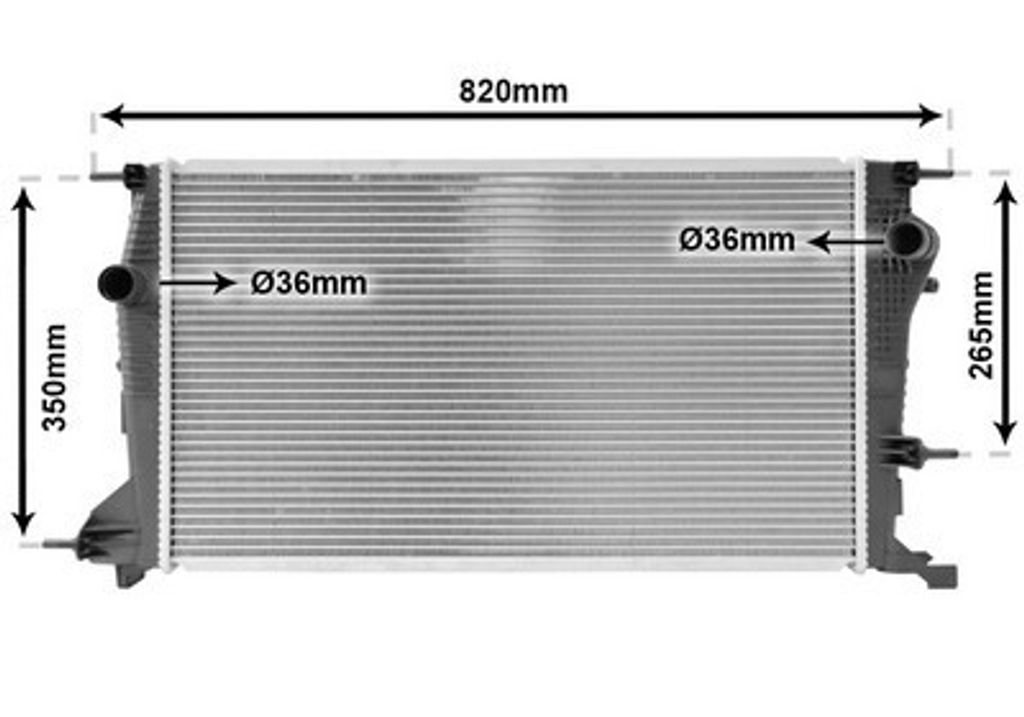 VAN WEZEL 43002409 Kühler Wasserkühler Motorkühler für RENAULT MEGANE III Grandtour (KZ0/1) Megane III Schrägheck (BZ0/1) MEGANE III Coupe (DZ...
