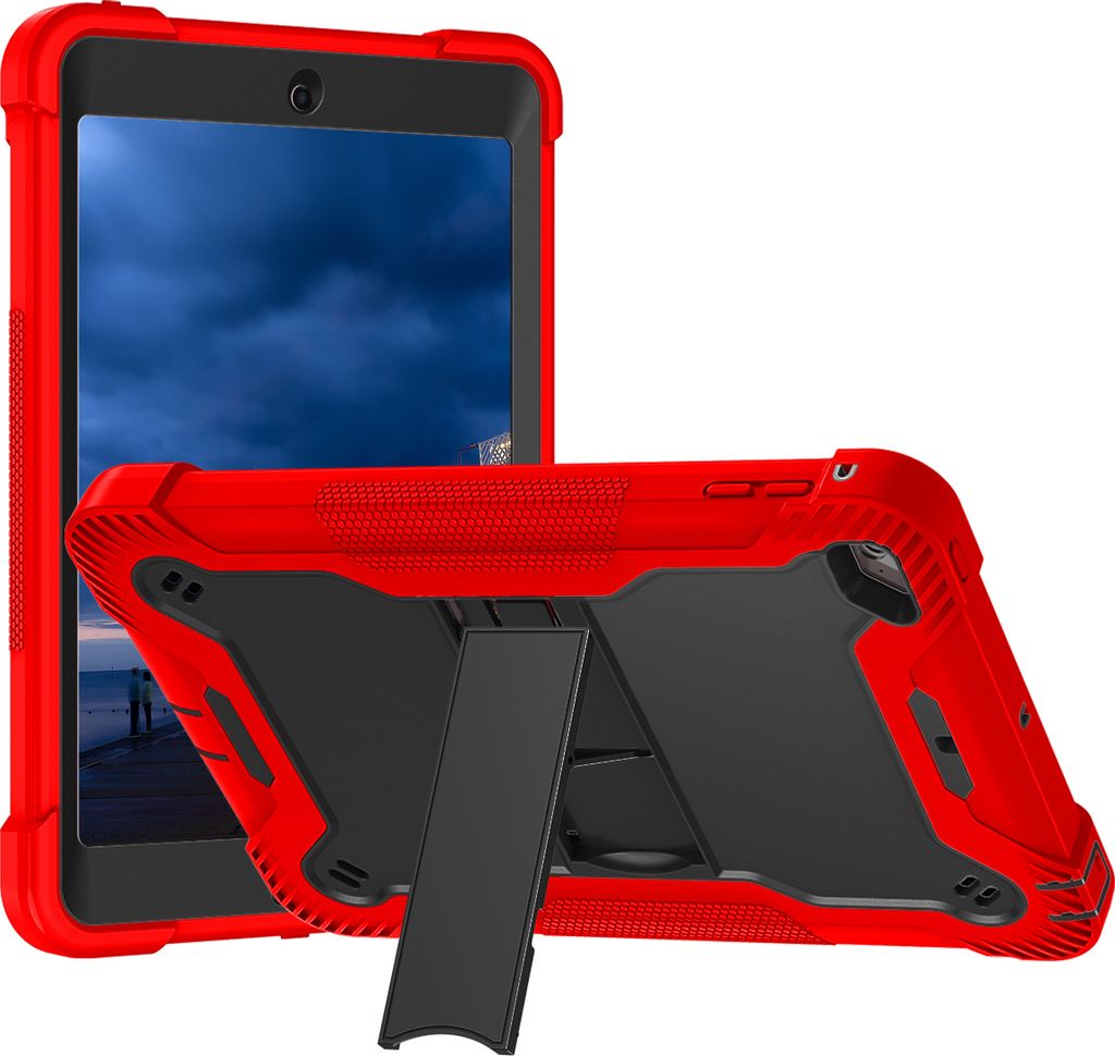 Schutzhülle für iPad Mini 5, iPad Mini 4, 3 Schichten mit Ständer Strapazierfähig Hülle für iPad Mini 4 / 5 7.9 Zoll Rot
