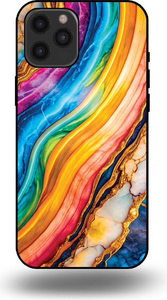 Smartphonica Telefon Fall geeignet für iPhone 12 Pro Max mit Regenbogen Gold Marmor Print - TPU Backcover Fall Regenbogen Gold Marmor Design