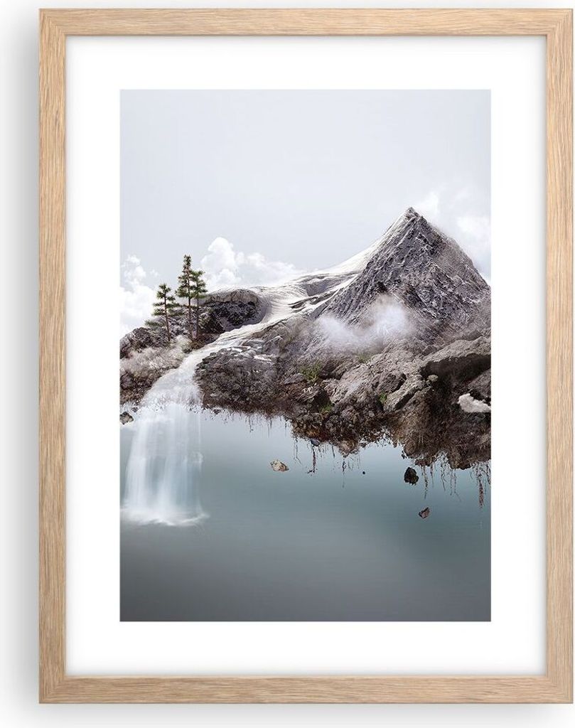 Gerahmtes Poster - Rahmen in heller Eiche - Umwelt Natur - Produktbild 