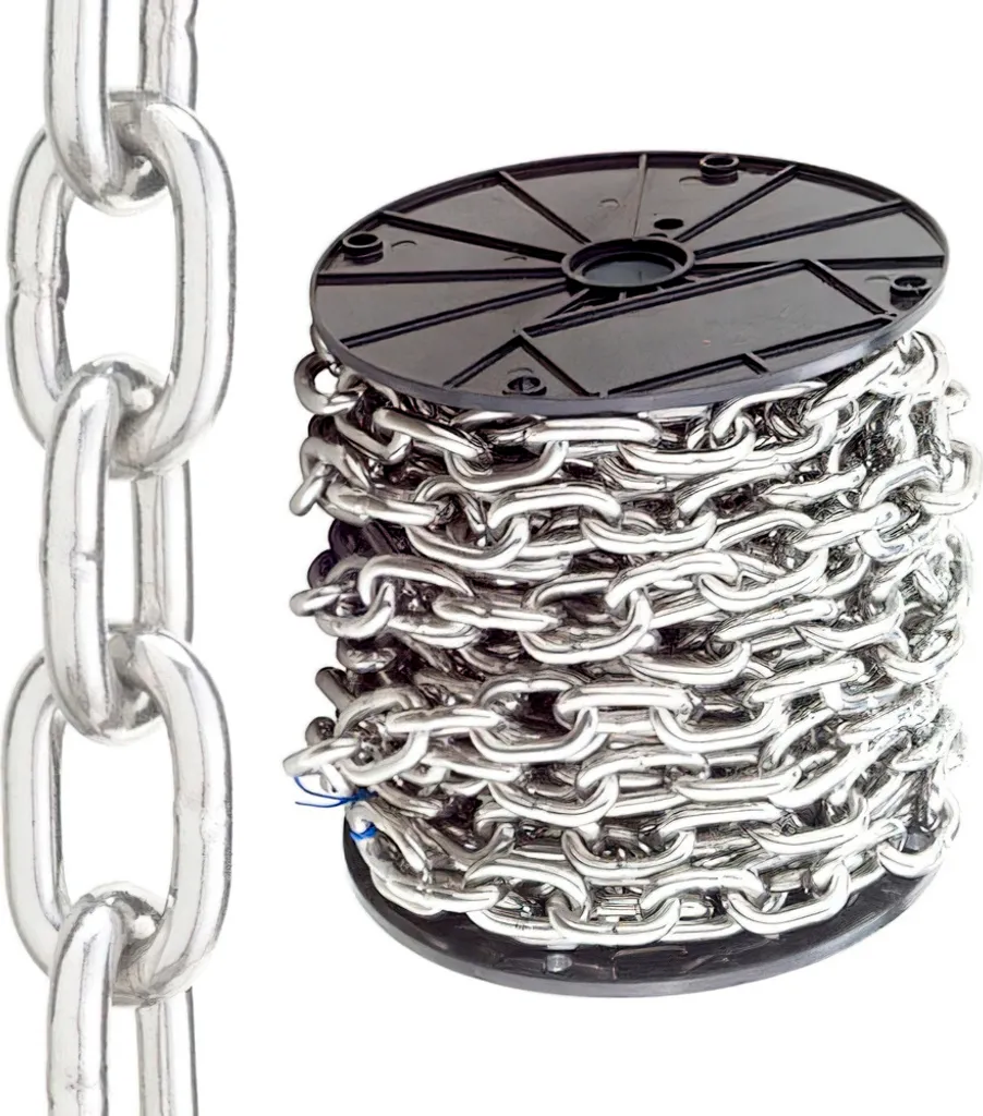 Chaîne de balisage 4 mm pour clôture et jardin - Rouleau de 84m robuste