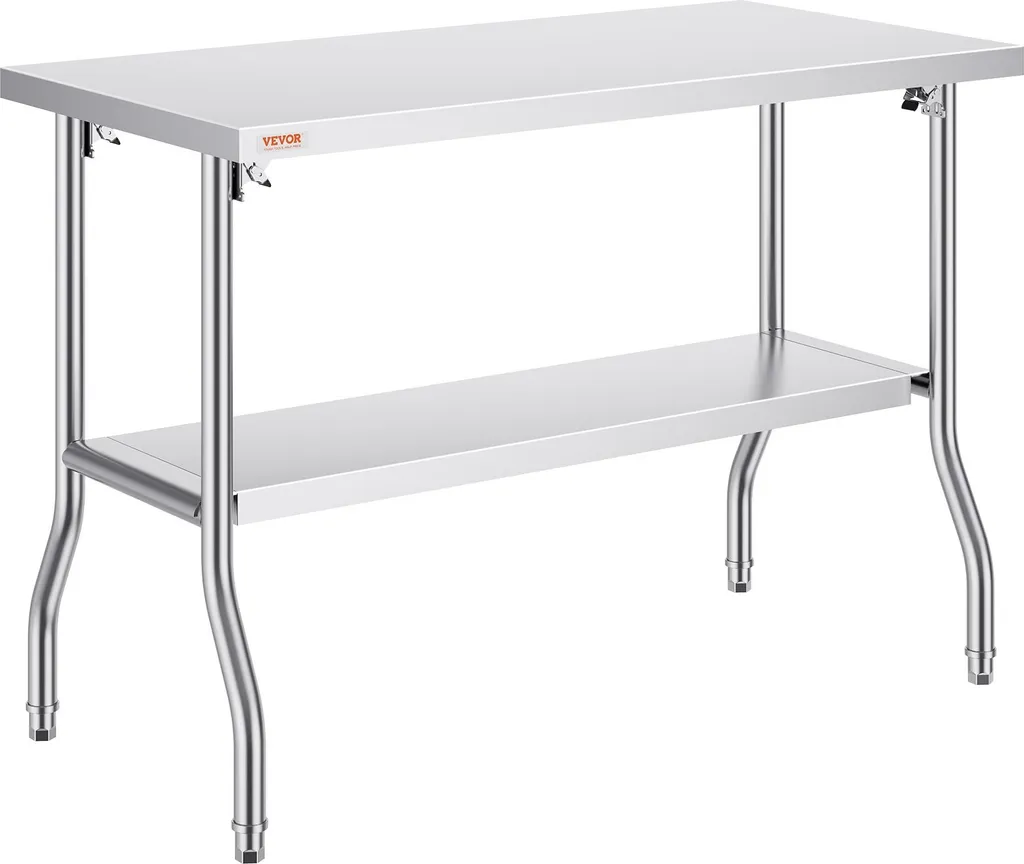 Table de cuisine inox pour préparation des repas et commerce alimentaire