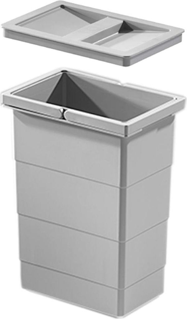 Hailo Inneneimer 1075959 mit Deckel hellgrau 8 L 226 x 156 x 295 mm
